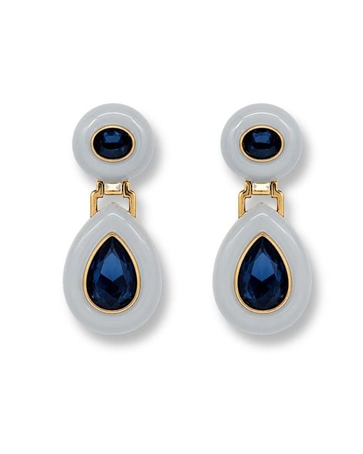 Michael Nash Jewelry Blue Lena Aqua Resin And Sapphire Earrings