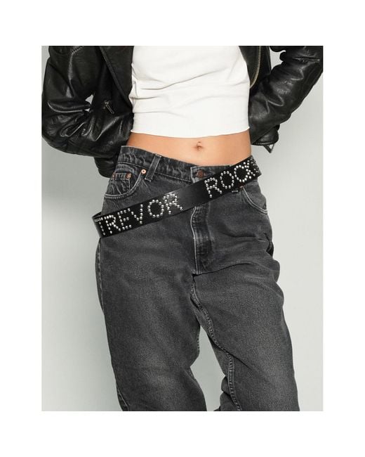 Stuart Trevor Black Rocks Studded Leather Belt