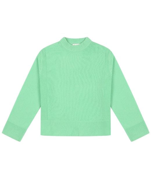 Loop Cashmere Green Cropped Cashmere Sweatshirt
