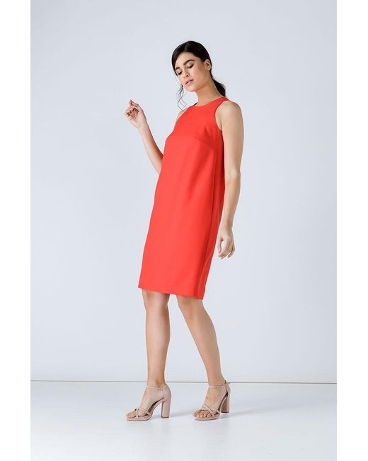 Conquista Red Sleeveless Shift Dress