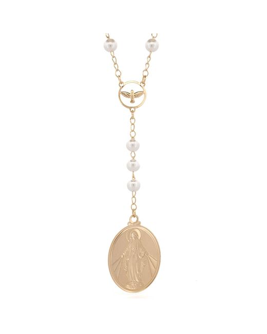 Ebru Jewelry Natural Divine Grace Pearl & Virgin Mary Necklace
