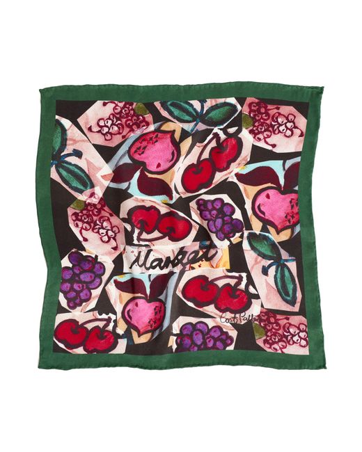 Lost Pattern Red Lost Cherries Silk Pocket Square for men