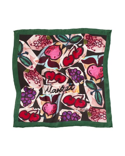 Lost Pattern Red Lost Cherries Silk Pocket Square for men