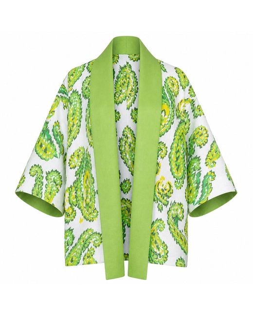 Lumina Eligma Green The Duality Linen Reversible Jacket