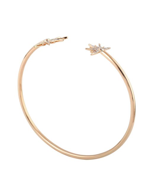Artisan Metallic Rose Diamond Starburst Open Cuff Bangle