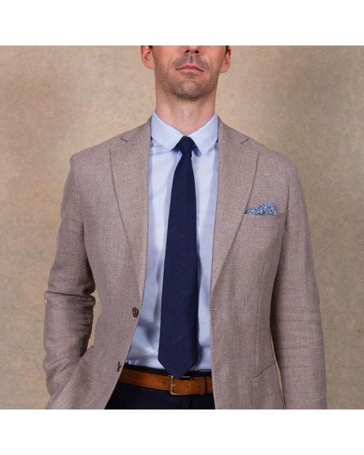 LE COLONEL Blue Midnight Italian Wool Tie for men