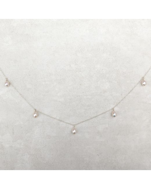 Kiri & Belle White Annalise Five Pearl Sterling Necklace