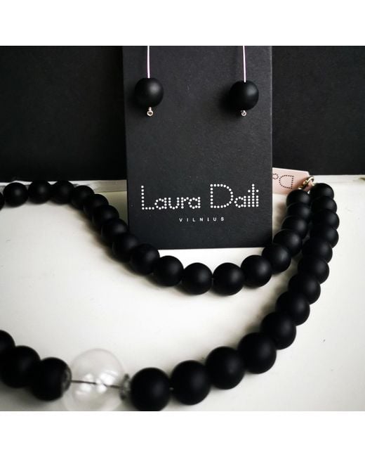 Laura Daili Blue Neutrals Timeless Pearl Glass Necklace