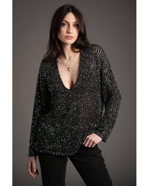Little Lies Gray Dazed & Confused Sequin Knit