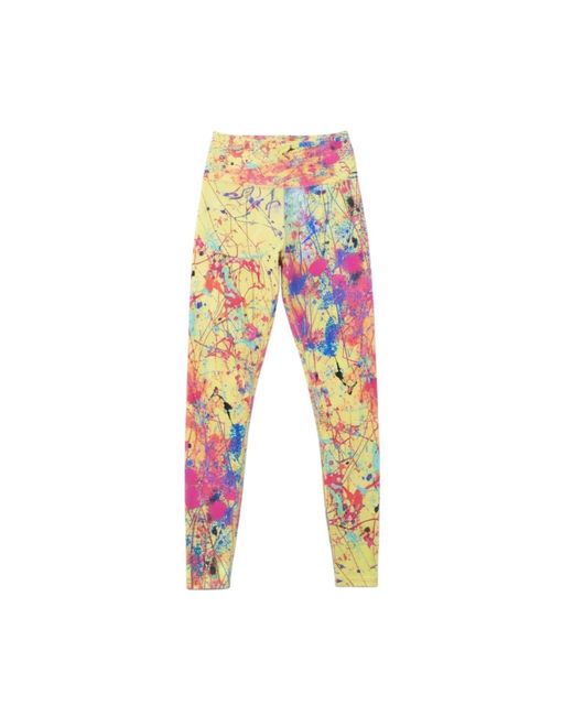 Lilia Munn Yellow High Waisted Leggings – Acid Rain Print