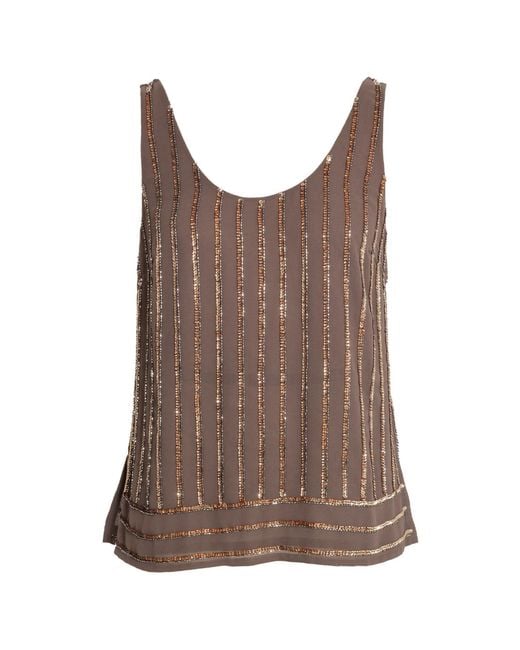 Rose & Nancy Brown Selene Mink Sequin Vest