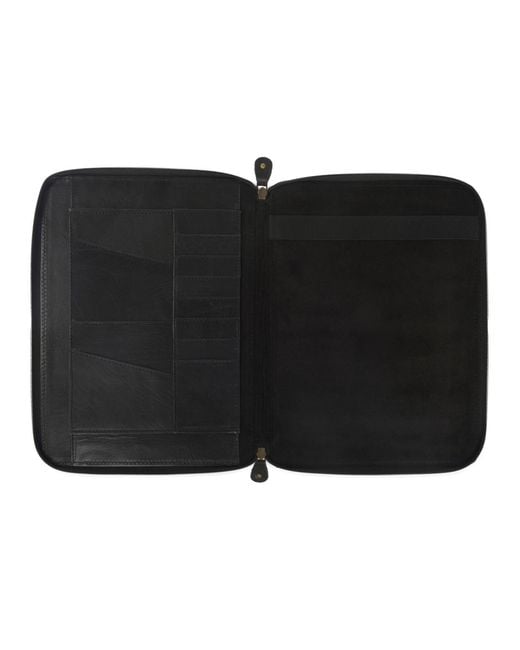 VIDA VIDA Black Classic Leather A4 Document Holder for men