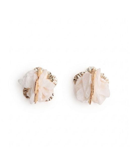 Paisie Pink Chiffon Bloom Earrings