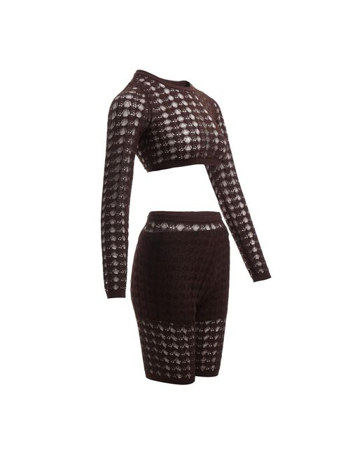 Fully Fashioning Brown Kim Crochet Cropped Top