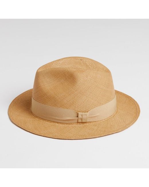 Dasmarca Hats Natural Dasmarca Riley Genuine Panama Straw Trilby Hat For - Sand