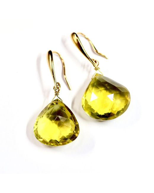 Mineralgems•Studio Yellow Citrine Quartz Drop Earrings