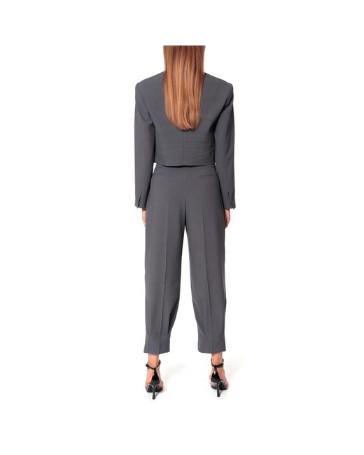 AGGI by HALEWSKI Gray Giorgia Castlerock Short Double Breasted Blazer