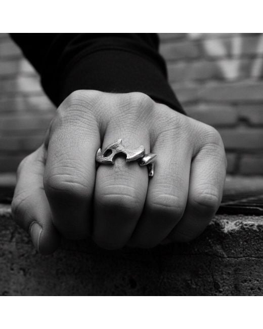 Tg-Jewellery by Tamara Gervasio Green Spike Ring – Sterling, Lost Wax Carving for men