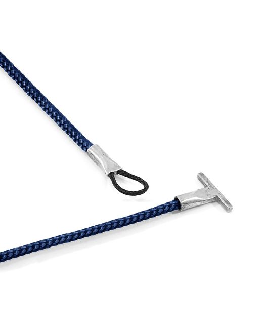 Anchor and Crew Blue Cambridge & Rope Bracelet for men