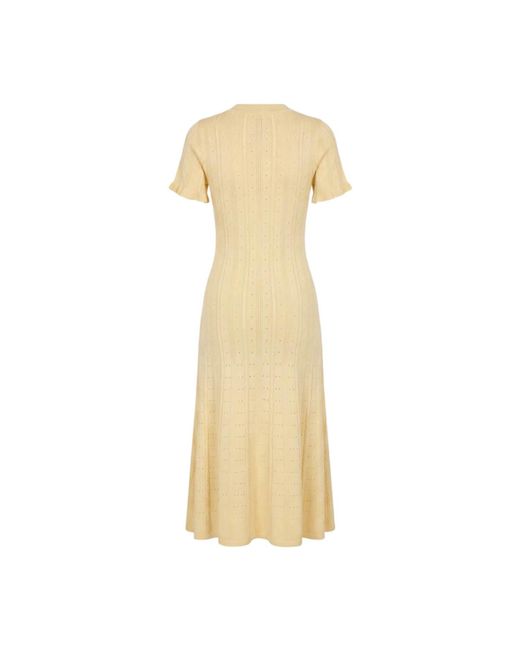 Modenaire Metallic Button Front Knit Midi Dress With Short Sleeves And Textured Detail
