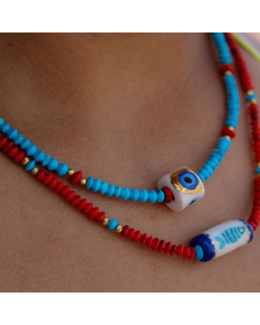 1610Istanbul Blue Paros Necklace