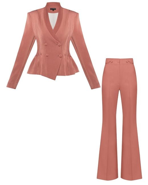 Tia Dorraine White Double-Breasted Blazer & Trousers Suit