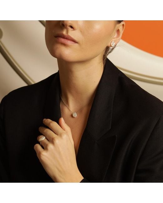 Pearl Code Metallic Rozeta Zenith Keshi Pearl Pendant Necklace