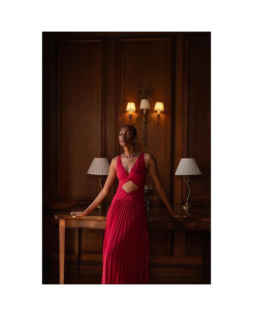 Lamide Sadipe Red Celestia Wine Dress