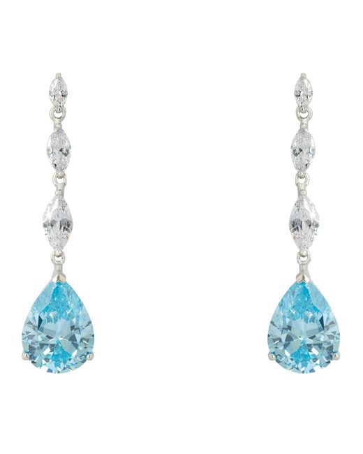 Latelita London Zara Teardrop Blue Topaz Gemstone Earrings Silver