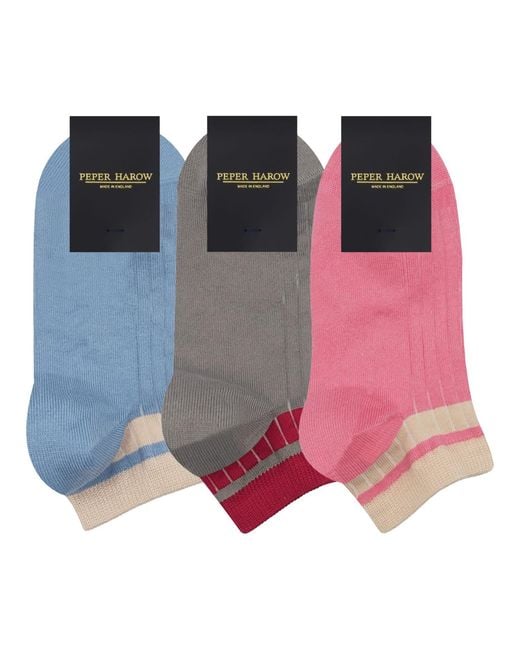 Peper Harow - Made in England Pink Old School Trainer Socks Bundle