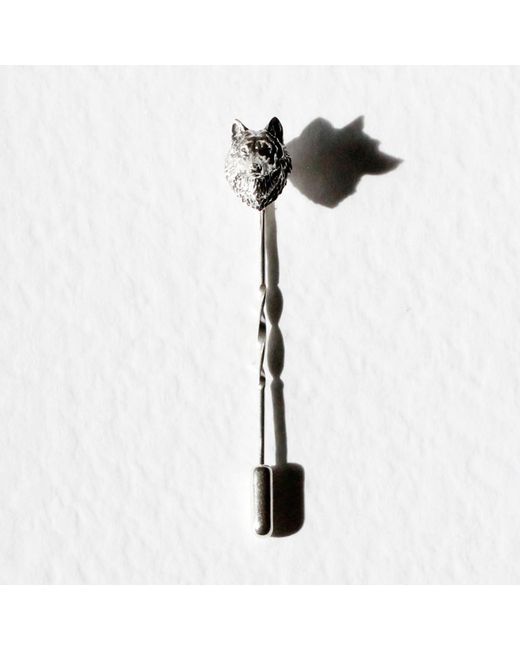Lee Renee Metallic Wolf Tie Pin/Twist Tie Pin – for men