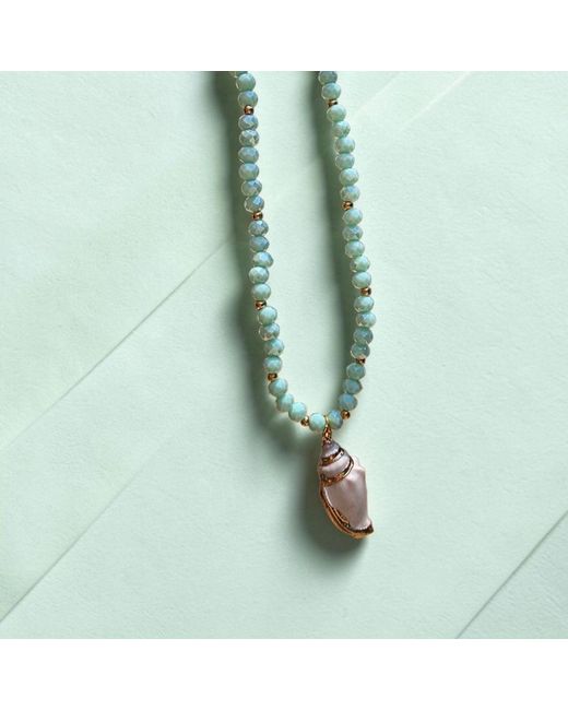 OhSun Blue Belize Shell Necklace