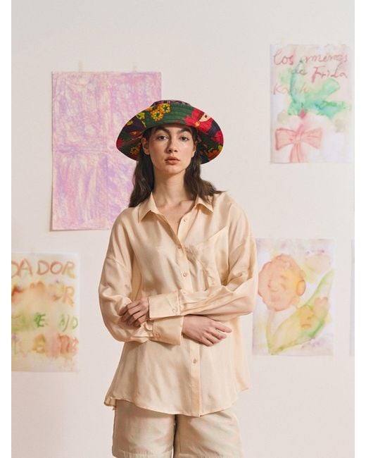 Lost Pattern Green Frida X Lost Pattern Frida's Garden Cotton Reversible Sun Hat