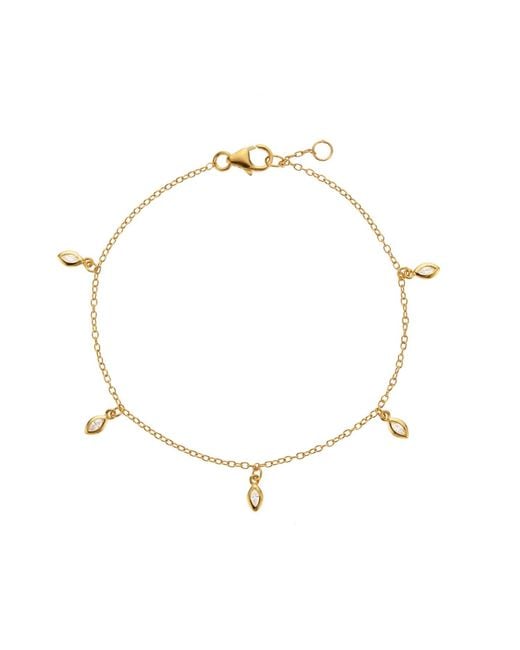 Lily & Roo Metallic Diamond Style Marquise Drop Bracelet