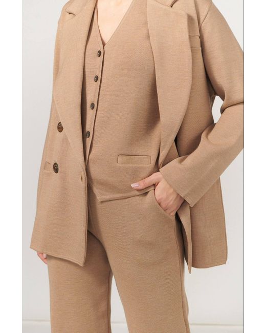 SALANIDA Natural Neutrals Galante Knitted 100% Merino Waistcoat
