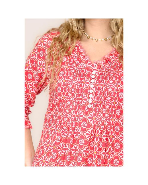 At Last Pink Cotton Annabel Maxi Dress