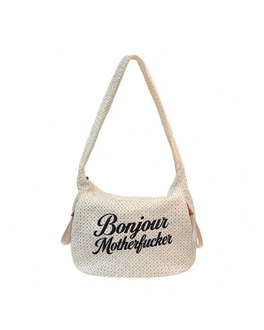 Lilly Loves White Bonjour Motherfucker Gym Bag