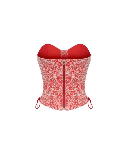 Elsava Red Scarlet Bloom Corset