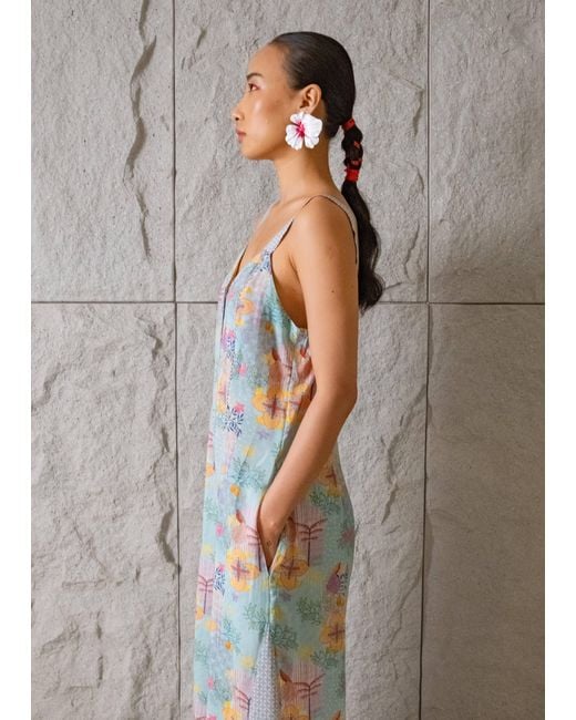 Maison Qala Blue Amara Wide Leg Jumpsuit