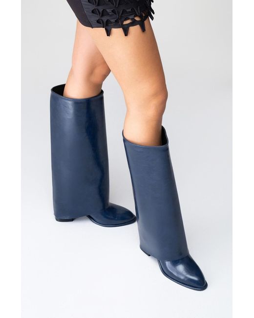 Prologue Shoes Blue Maybe Chunky Heel Boot