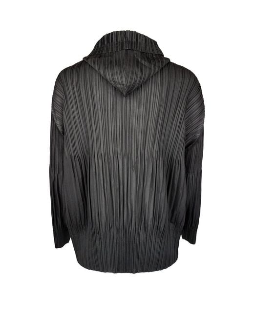 Wild Cosmos Black Vanessa Zip Up Hooded Plissé Satin Jacket