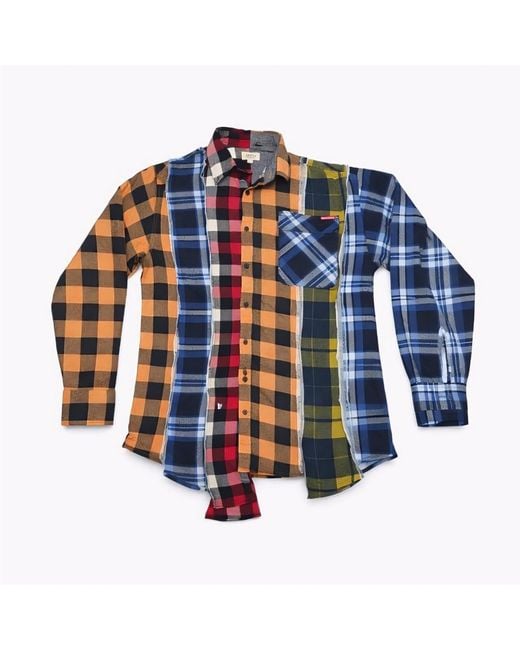 Zasta Studio Blue Deconstructed Flannel Shirt A for men