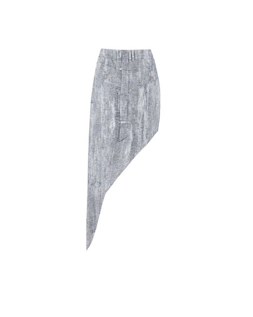 Pcfg Gray Cotton Free Heaven Cut Out Denim Skirt