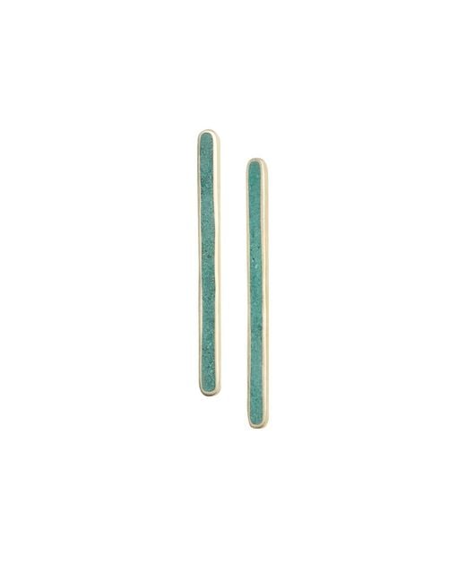 Zeworks Green Malala Stick Malachite Earrings