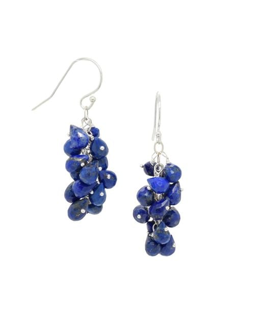 Lori Kaplan Design Blue Cascading Lapis Sterling Earrings
