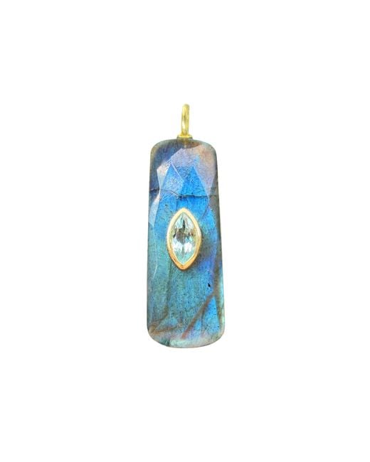 KAMARIA Blue Labradorite Gemstone Pendant With Topaz
