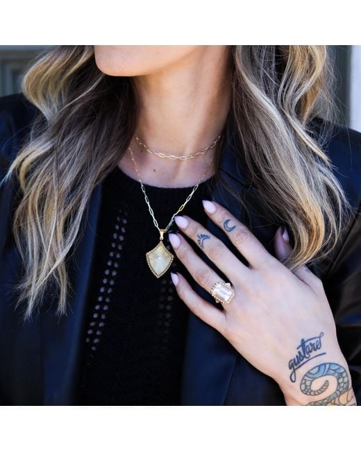 Anjalé Fine Jewelry Metallic Radiant Shield Necklace