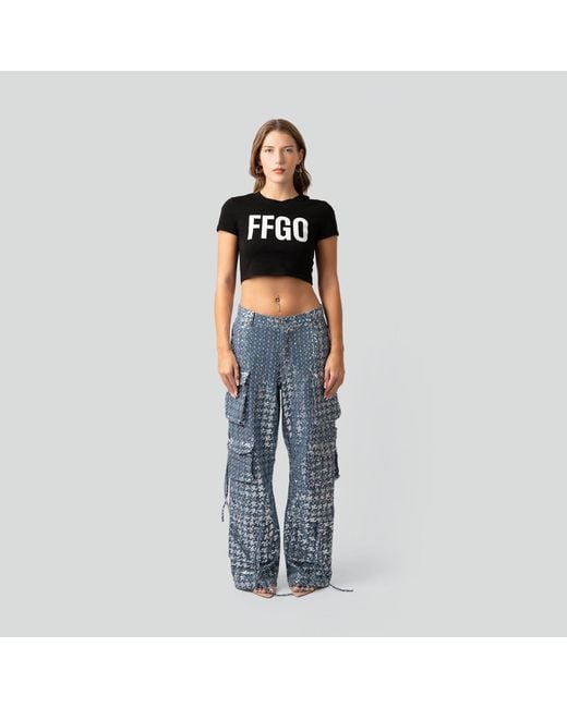Maui X Lolita Blue Kelly Sequin Cargo Denim Pants
