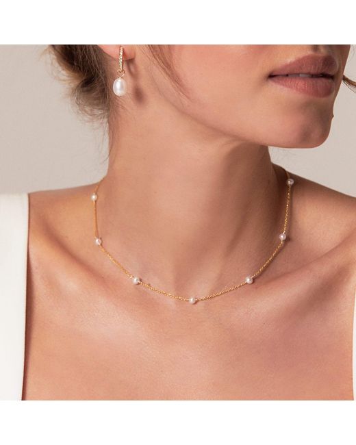 Lily & Roo Metallic Ten Pearl Choker