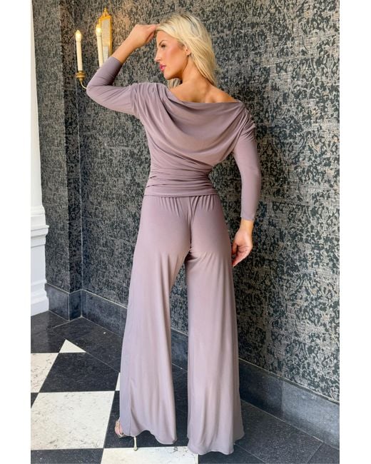 Atom Label Purple Carbon Jumpsuit With Sleeve